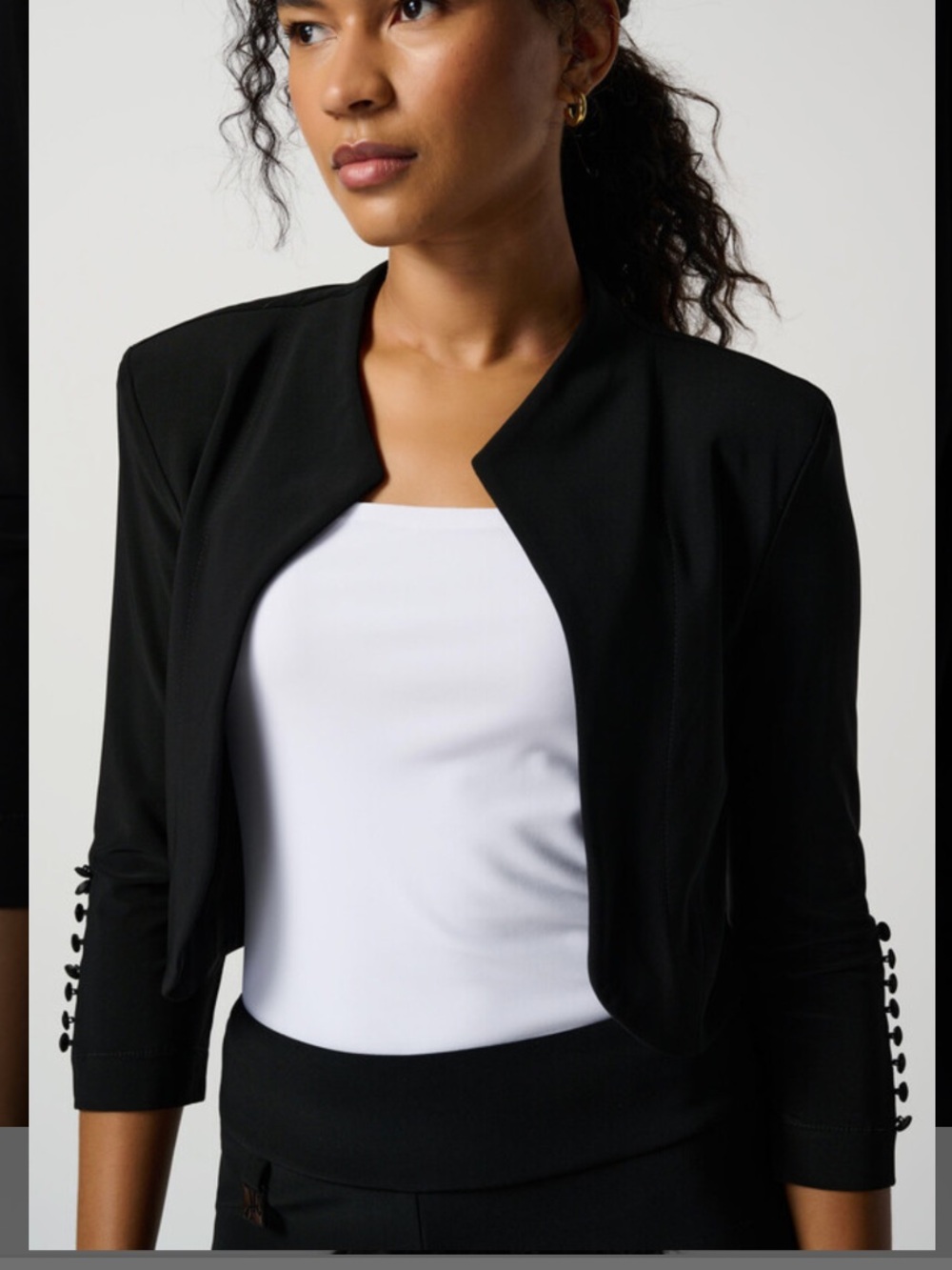 Joseph Ribkoff Collared Waist Length Jacket Style 213707 - Black